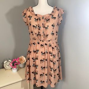 Deer woodland Print Dress